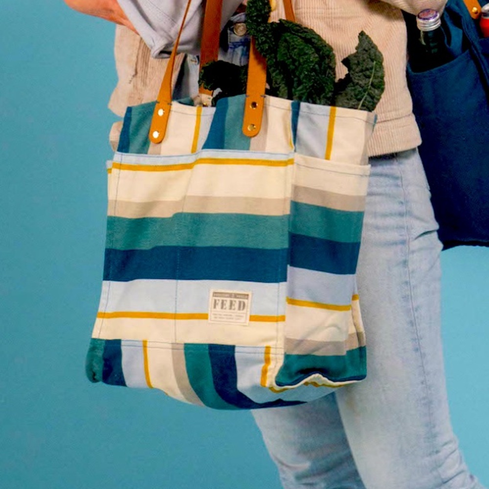 FEED market tote in Coastal Stripe